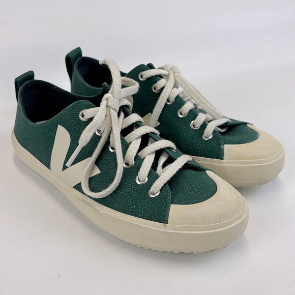 VEJA Nova Low Canvas Vegan Sneakers in Green and Cream US Size 8 / EUR 39 - Picture 1 of 8